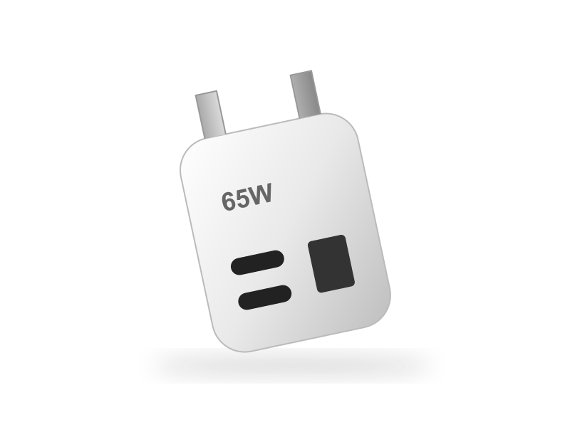 Ilustrasi contoh Pengecas GaN 65W